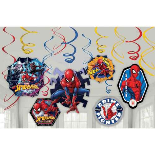 Spiderman Hanging Swirl Decorations - Click Image to Close